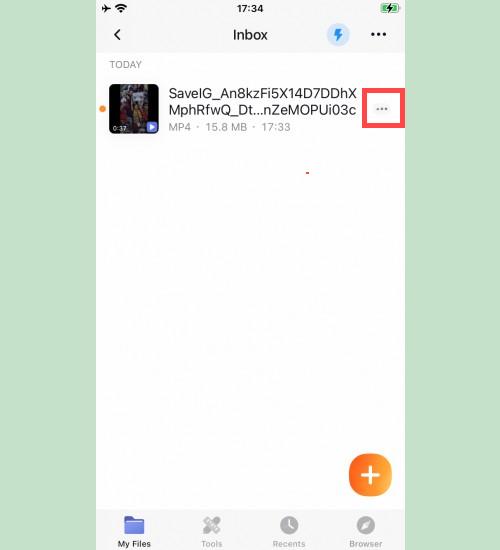 Viewing SaveClip Downloaded Video: Viewing an Instagram video downloaded from SaveClip in the 