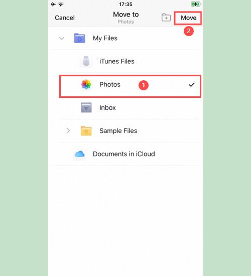 Moving Video to Photos After SaveClip Download: Moving a video file downloaded from SaveClip to the 
