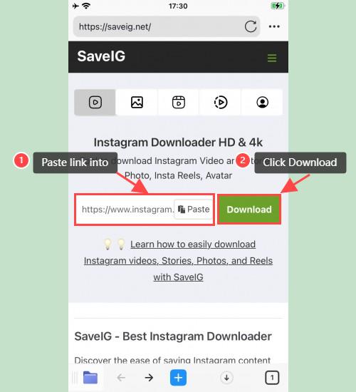 Sử dụng SaveClip trong Documents by Readdle: Sử dụng trang web SaveClip trong trình duyệt của 